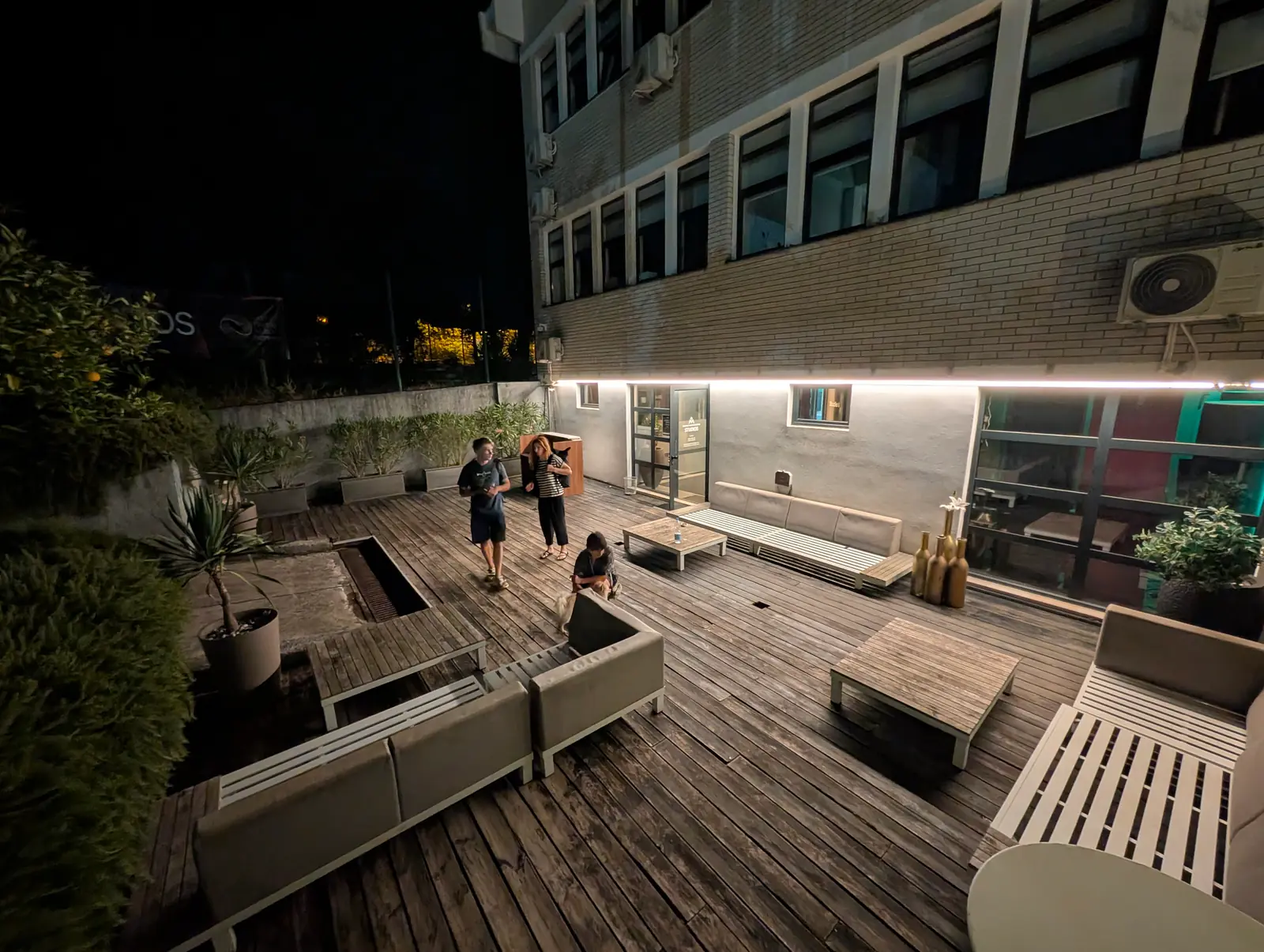 The studio terrace by night at Porto Montenegro, Tivat